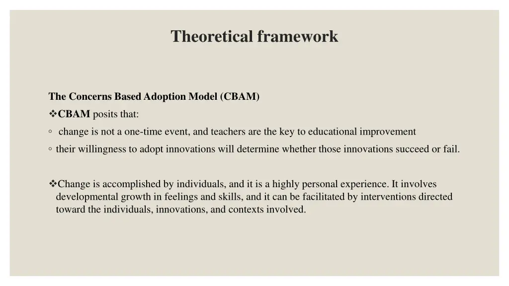 theoretical framework