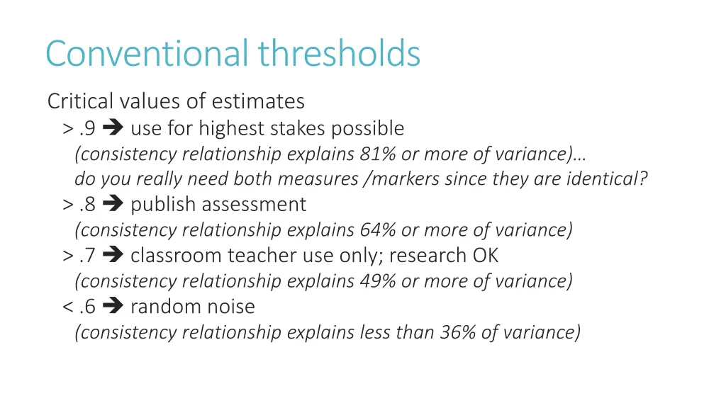 conventional thresholds