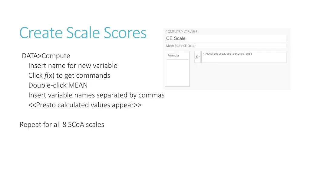 create scale scores