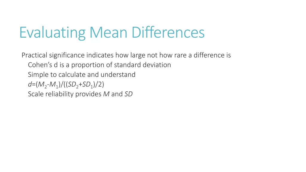 evaluating mean differences