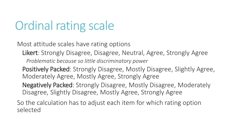 ordinal rating scale