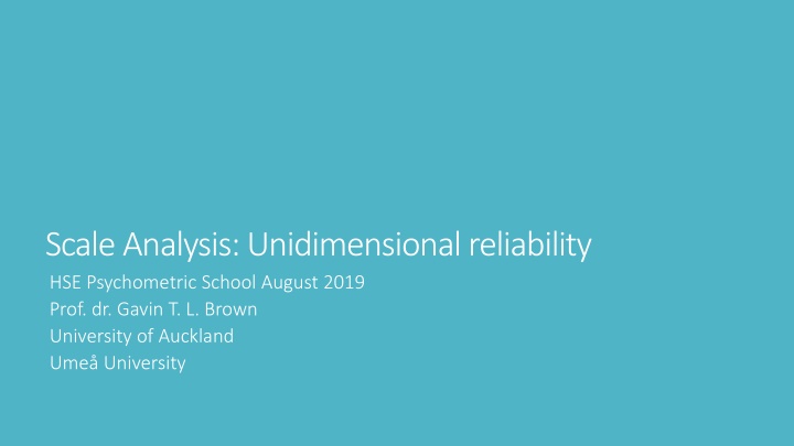 scale analysis unidimensional reliability