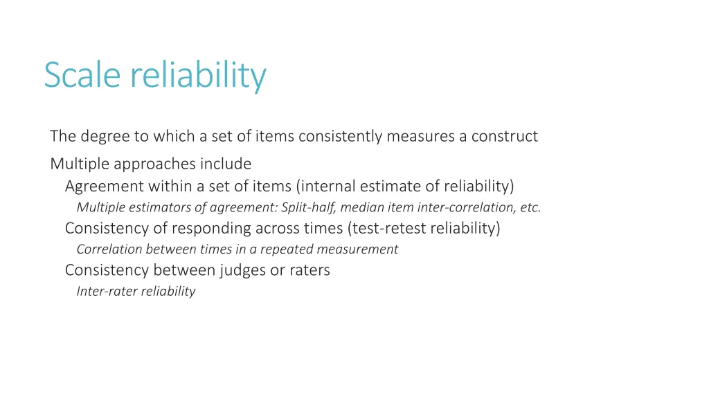 scale reliability
