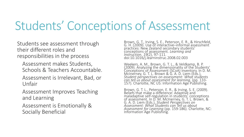 students conceptions of assessment
