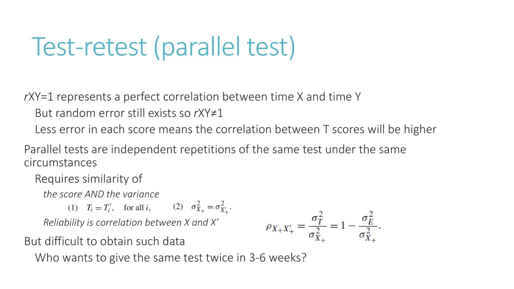 test retest parallel test