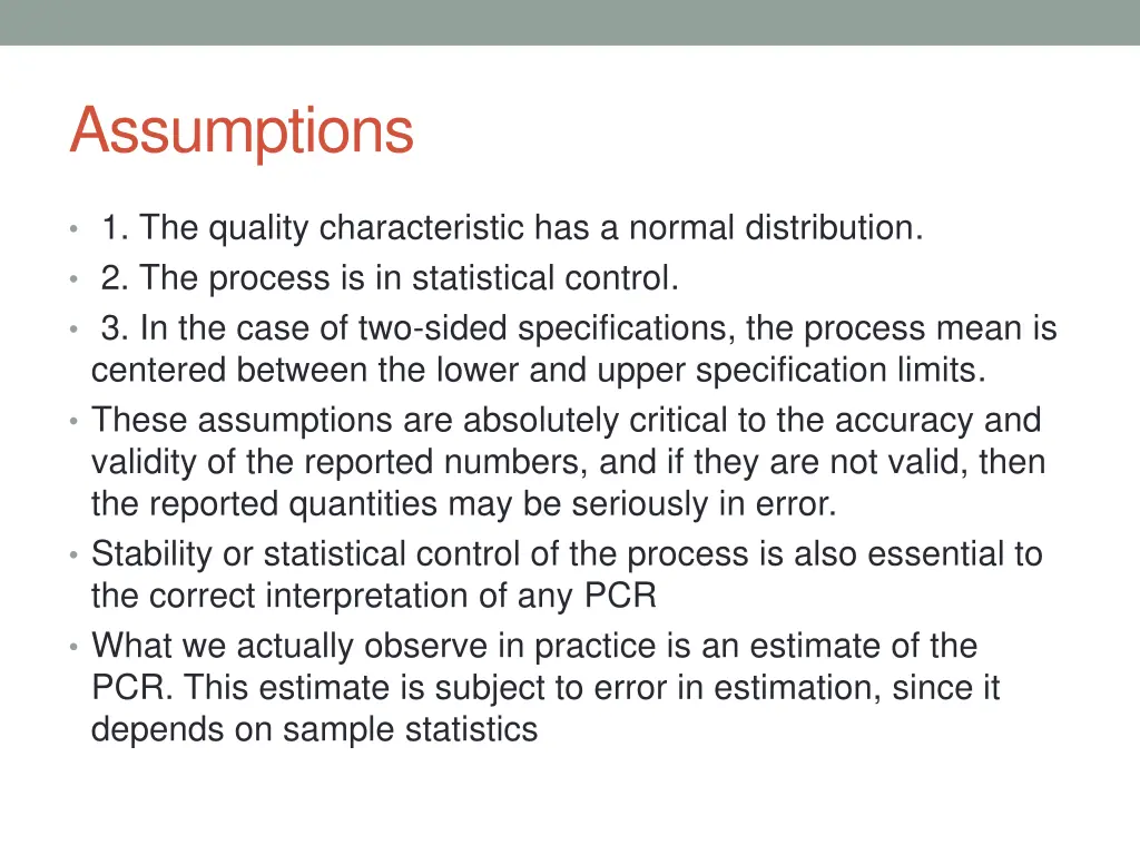 assumptions