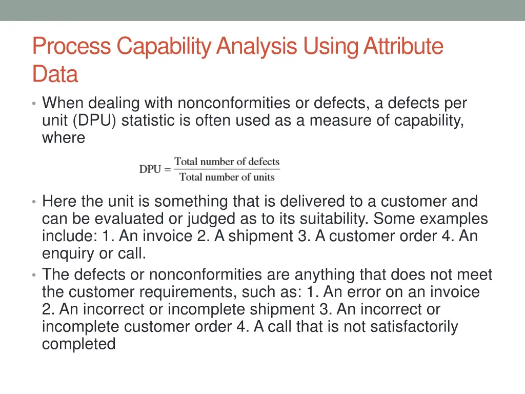 process capability analysis using attribute data