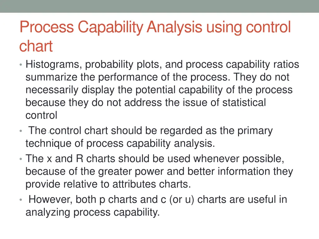 process capability analysis using control chart