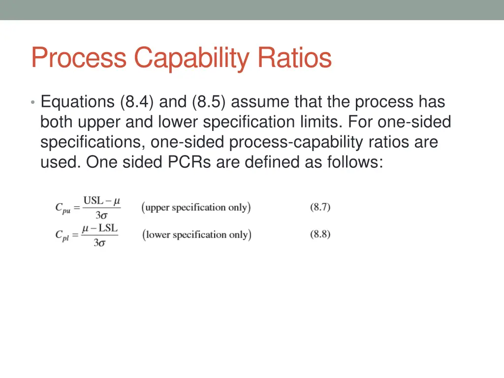 process capability ratios 1