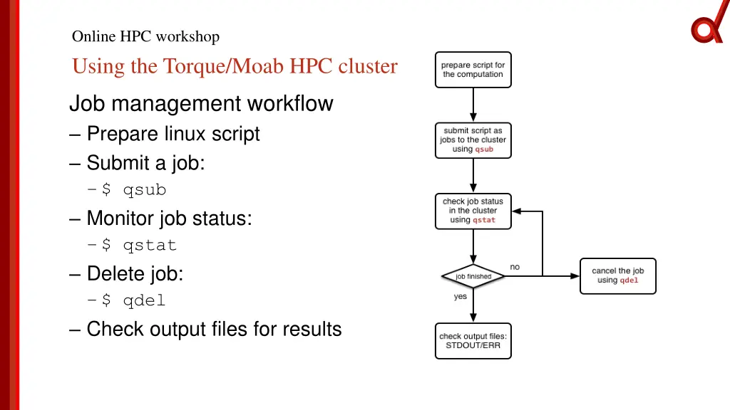 online hpc workshop using the torque moab 1