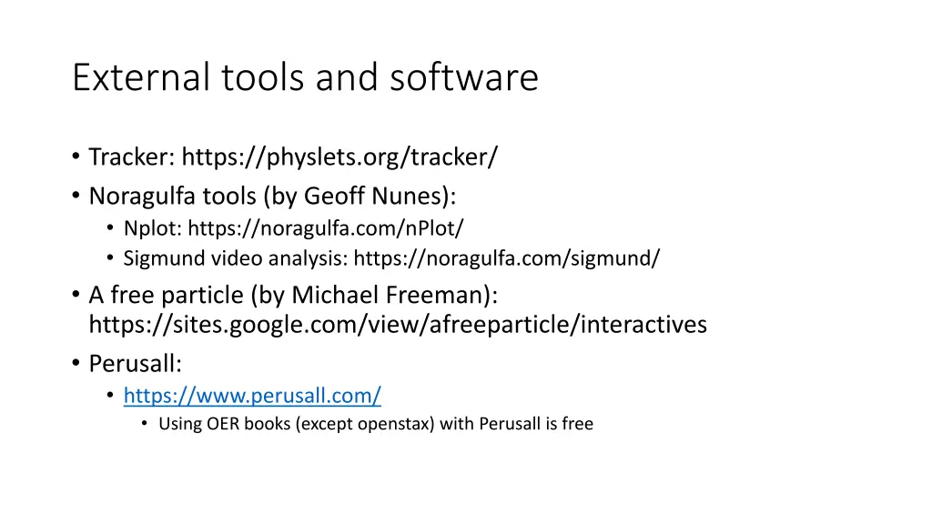 external tools and software