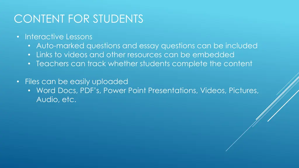 content for students