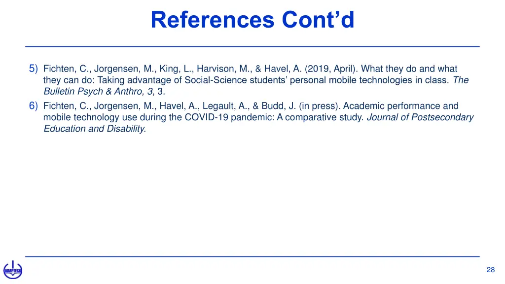references cont d