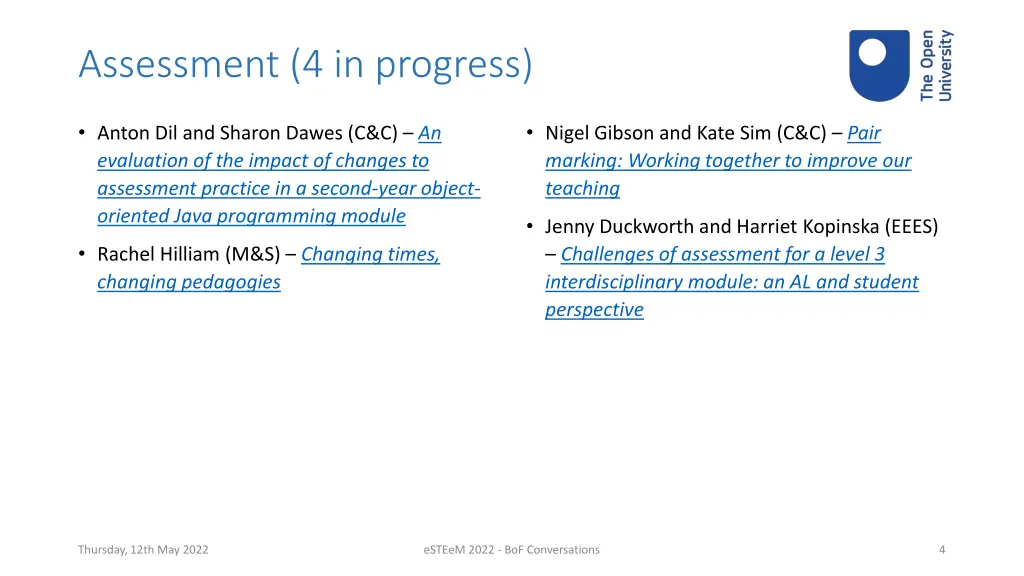 assessment 4 in progress
