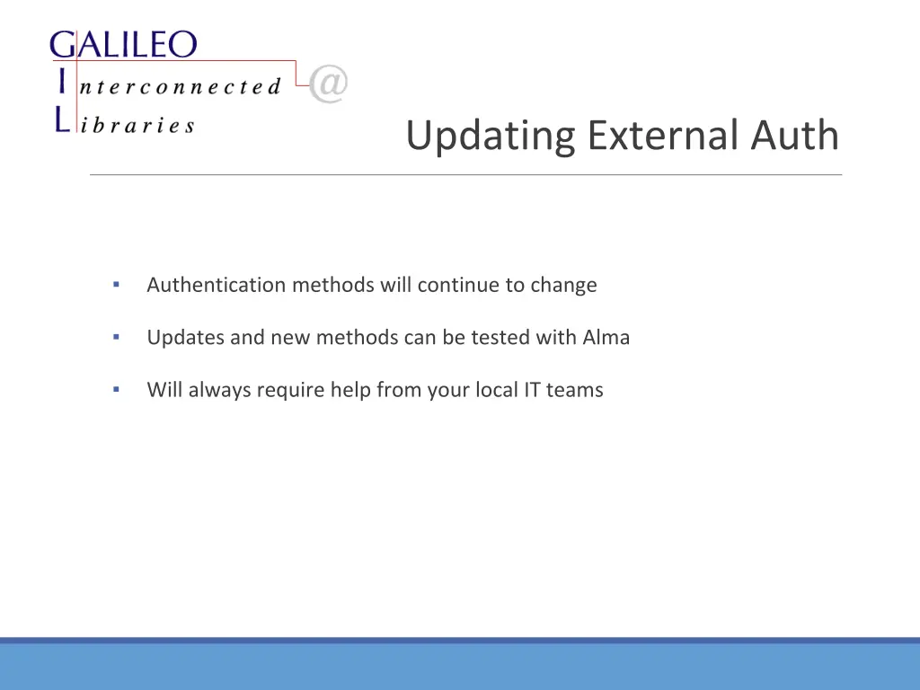 updating external auth