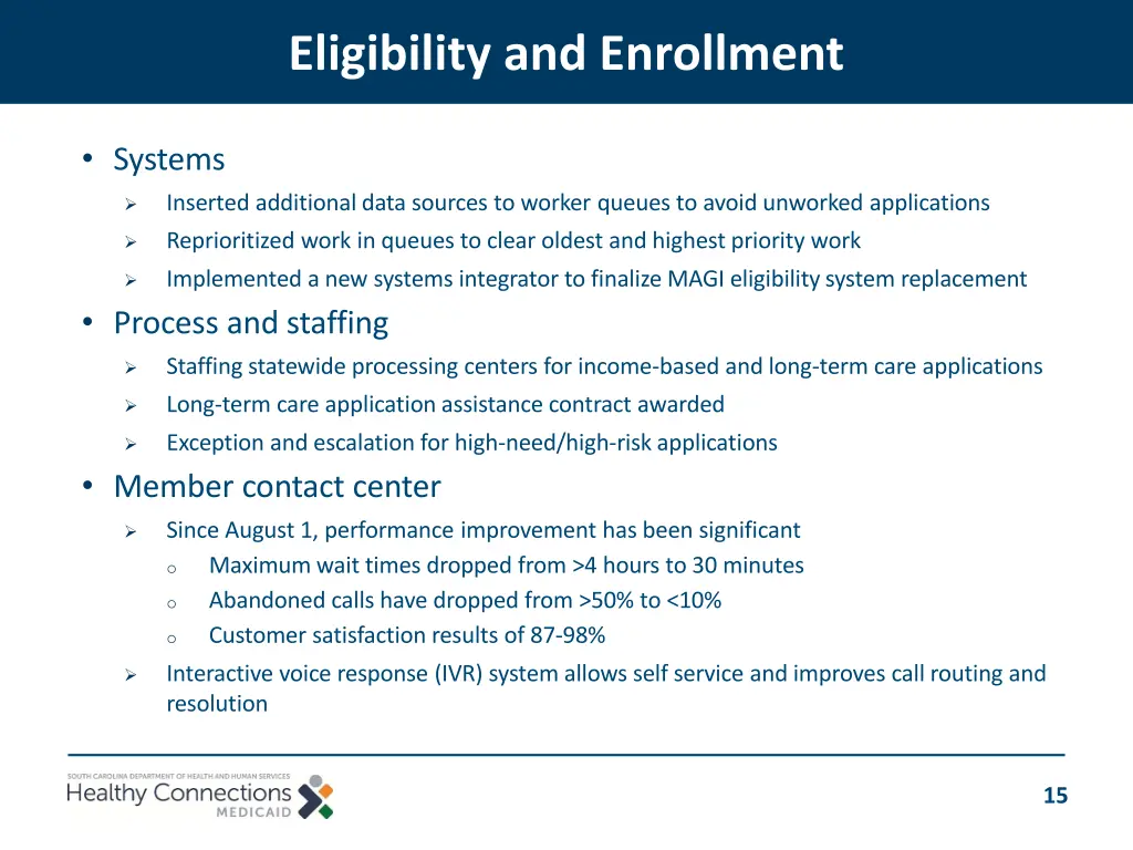 eligibility and enrollment