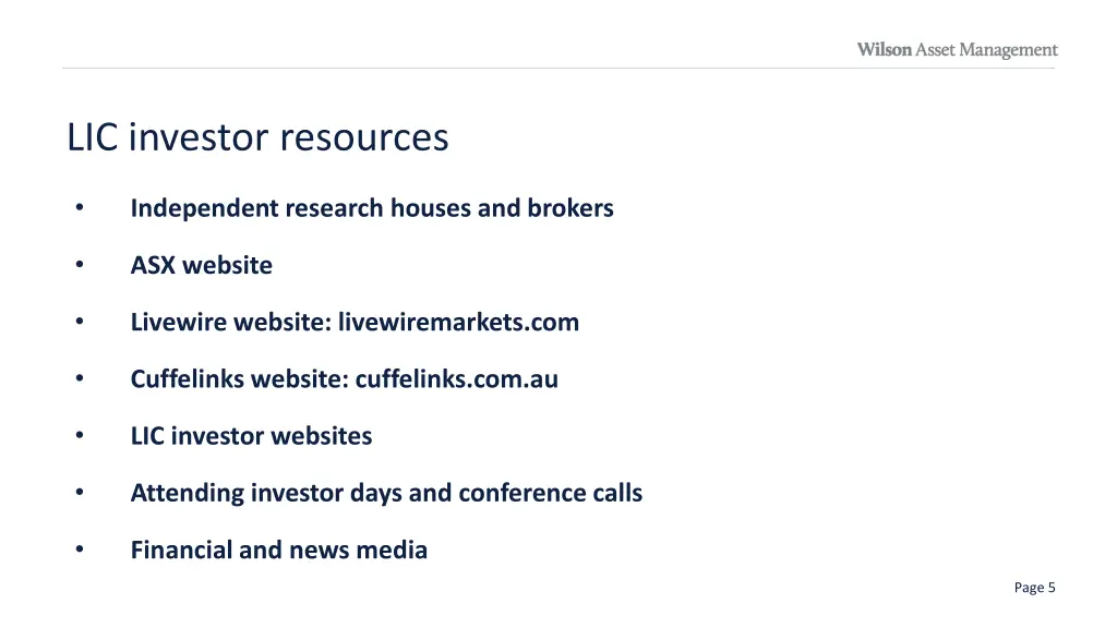 lic investor resources