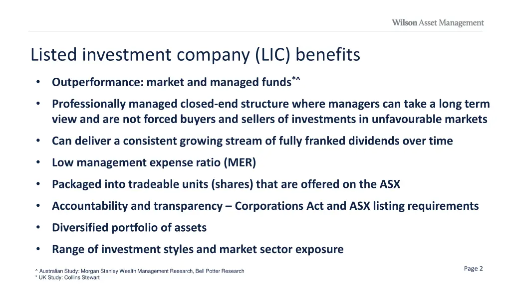 listed investment company lic benefits