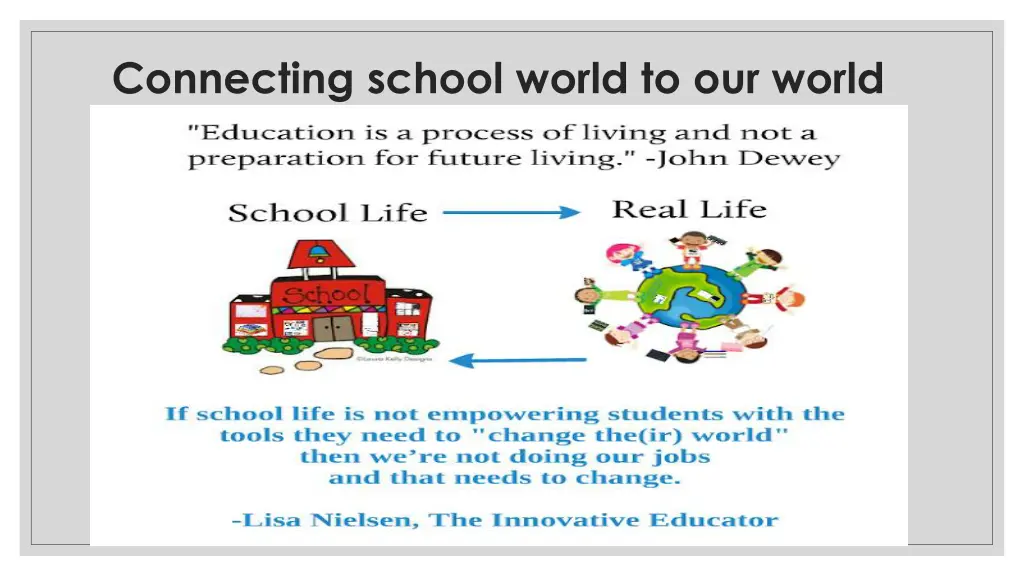 connecting school world to our world