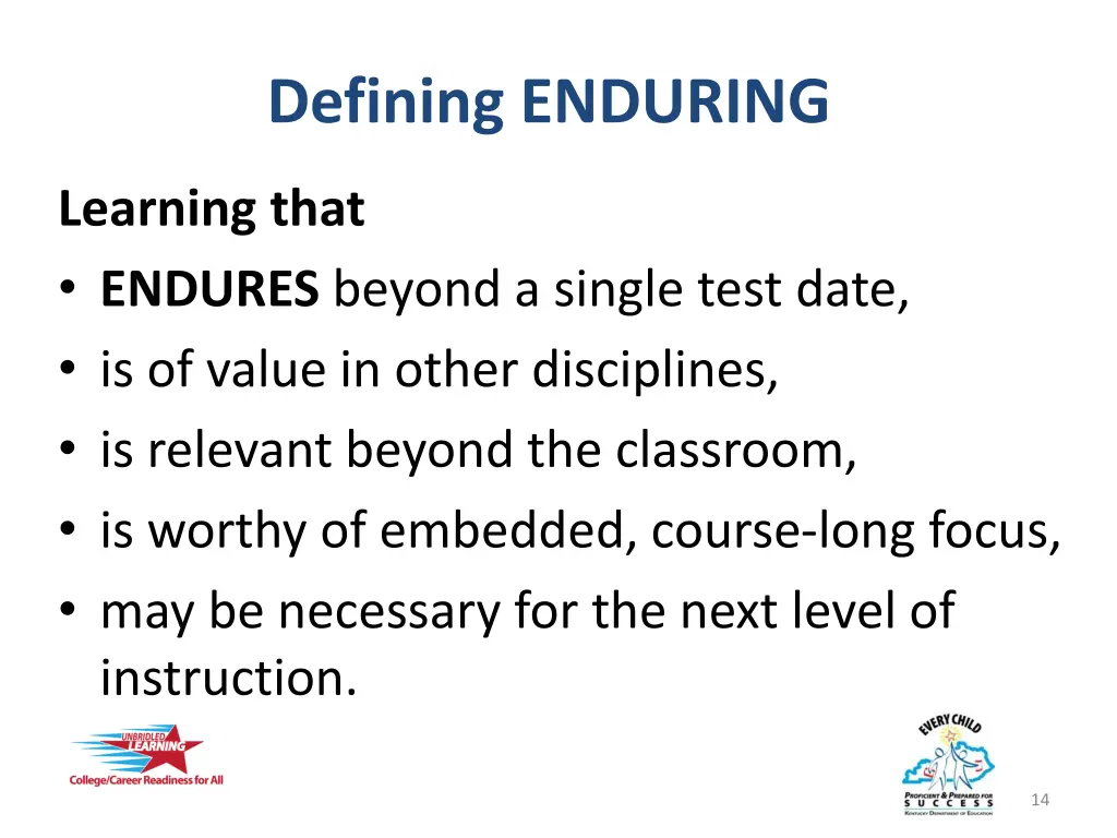 defining enduring