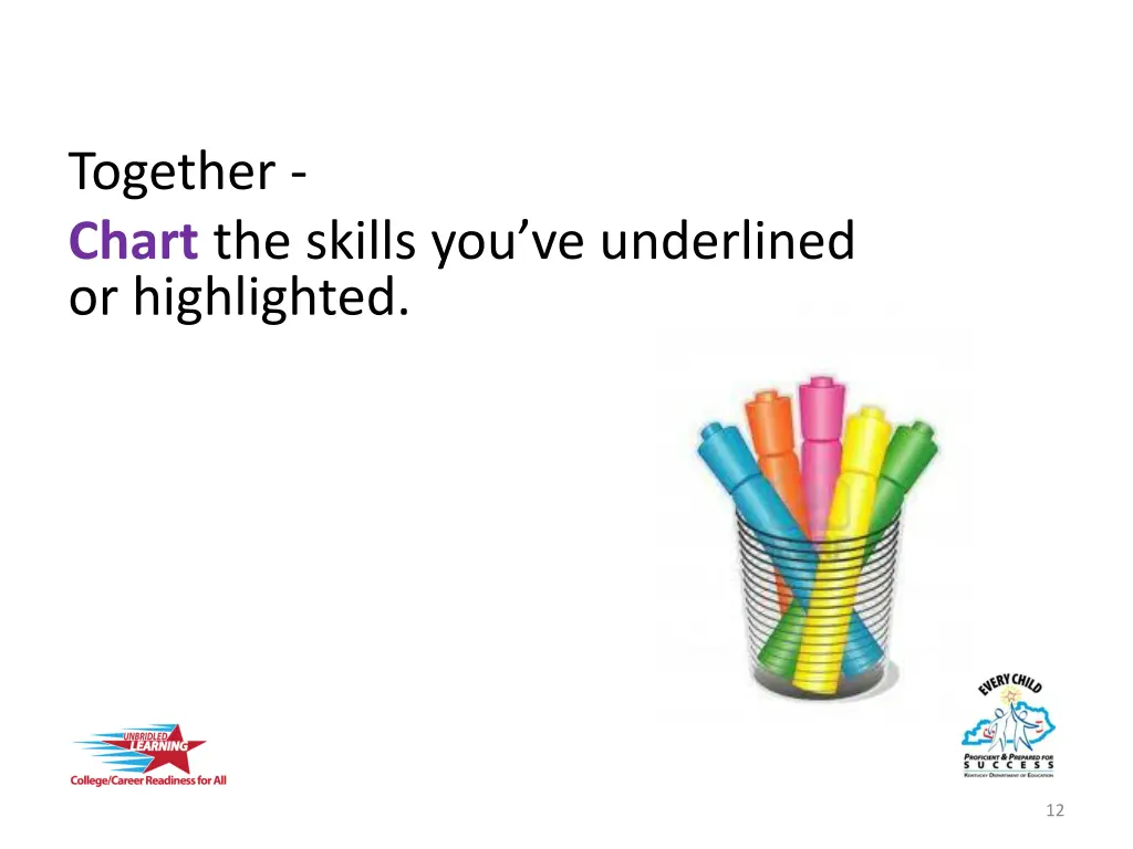 together chart the skills you ve underlined