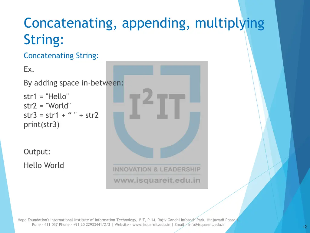 concatenating appending multiplying string 1