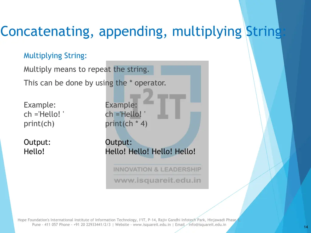 concatenating appending multiplying string 3