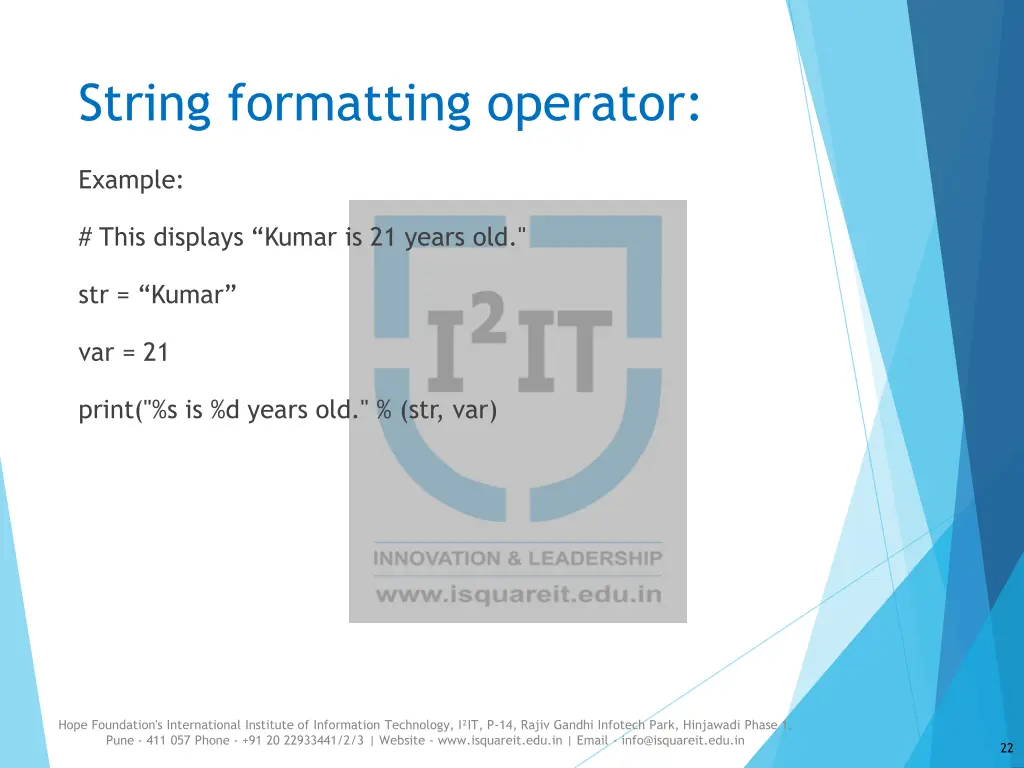 string formatting operator 1