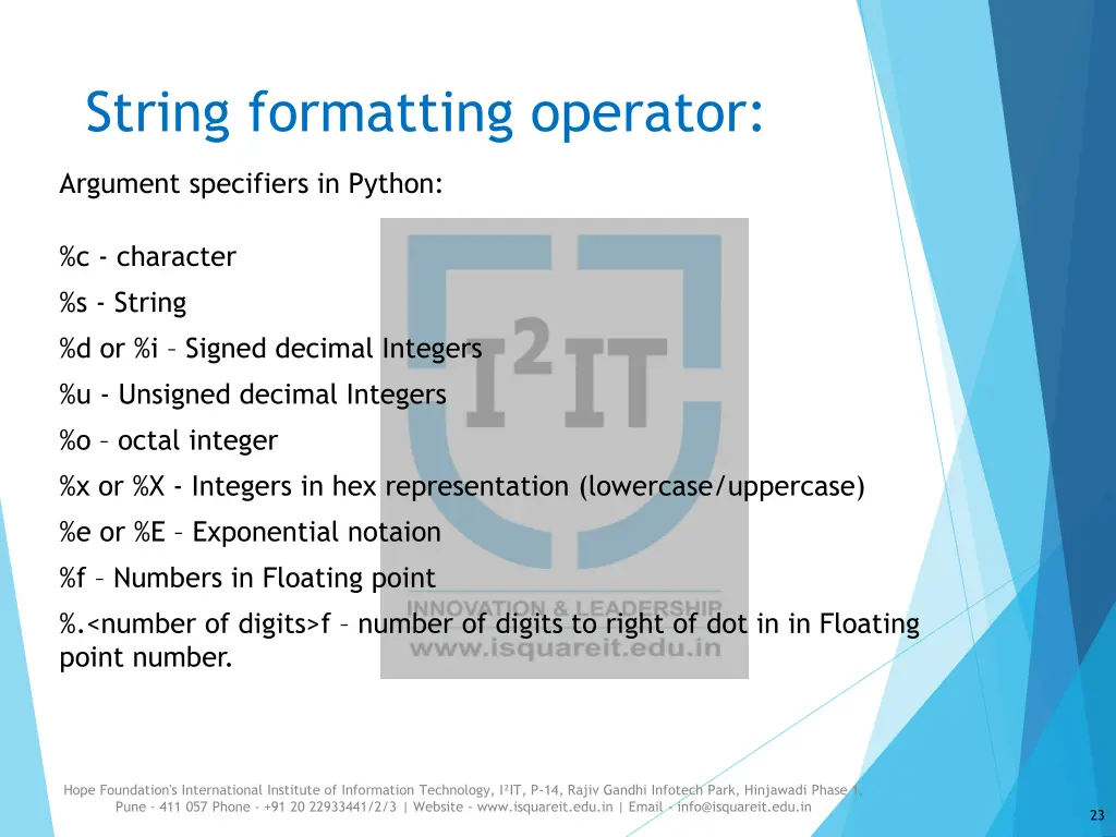 string formatting operator 2