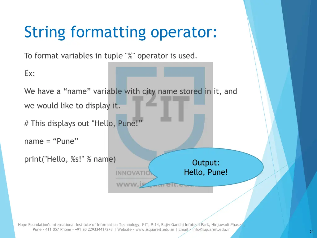 string formatting operator