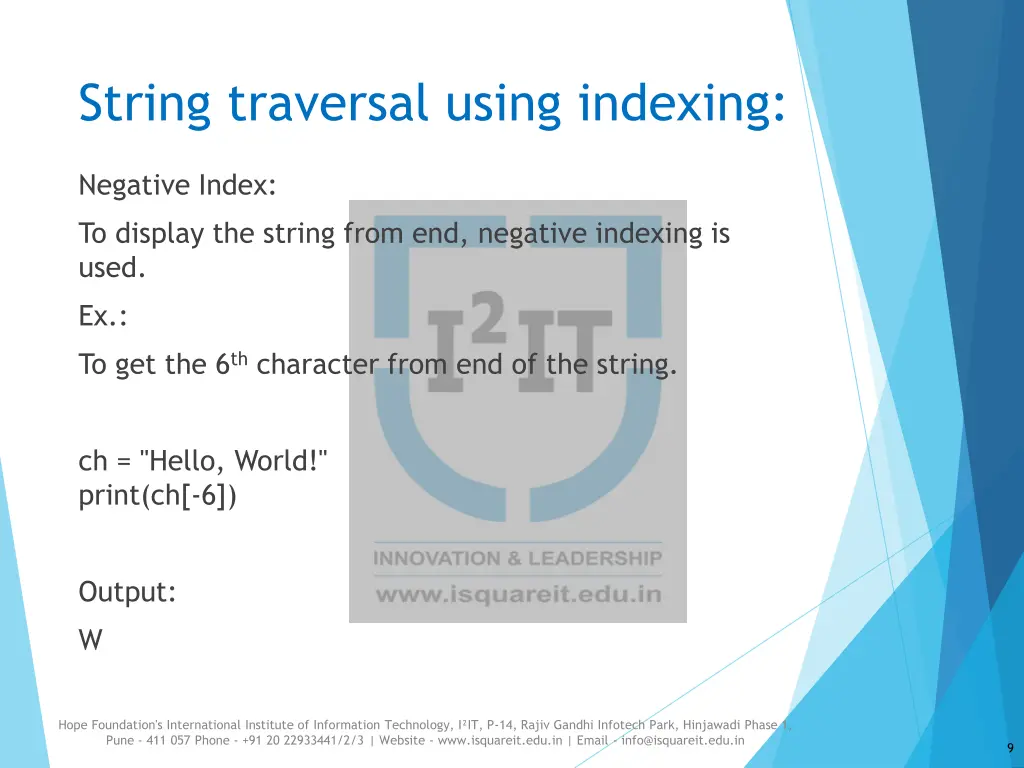 string traversal using indexing 3