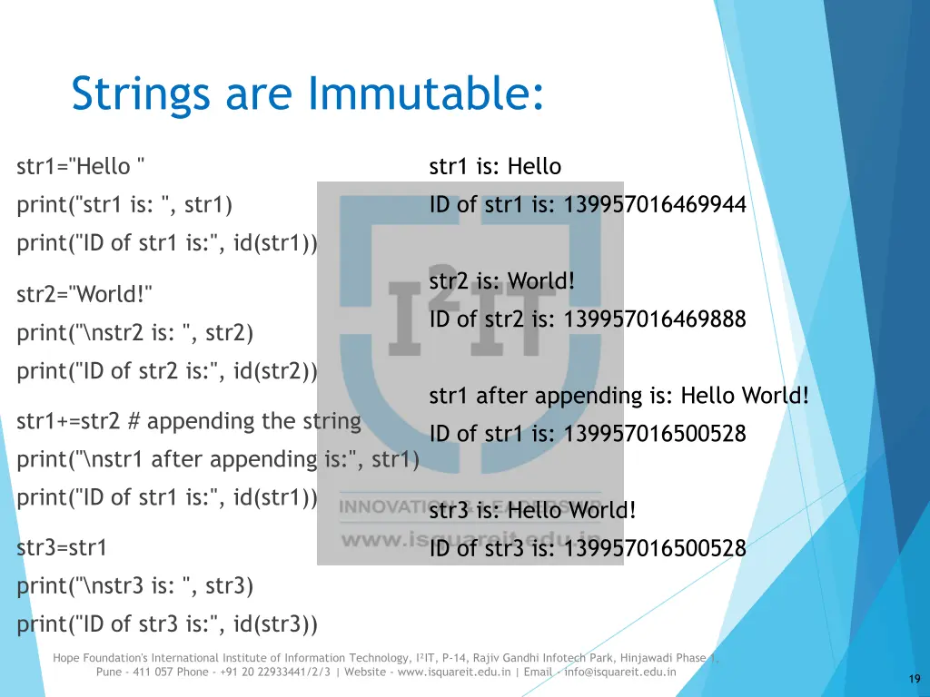strings are immutable 1