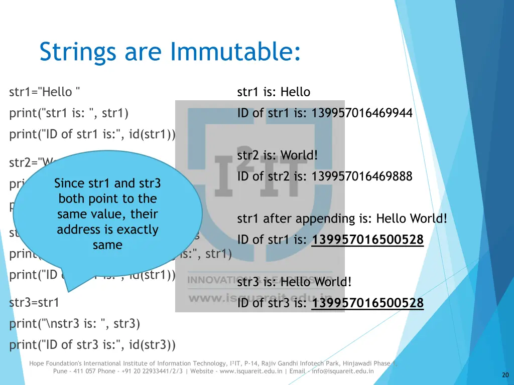 strings are immutable 2