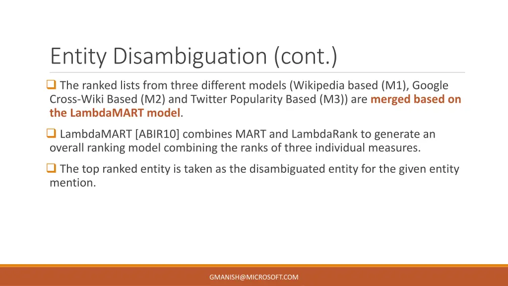 entity disambiguation cont