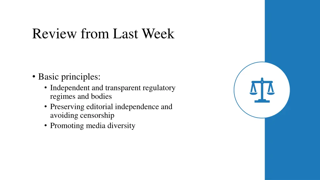 review from last week