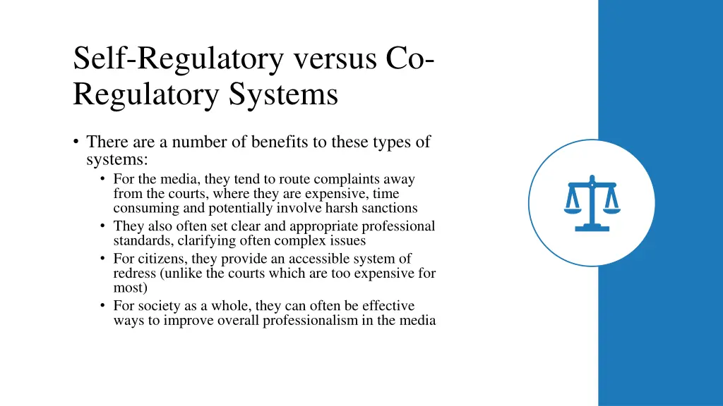 self regulatory versus co regulatory systems 1