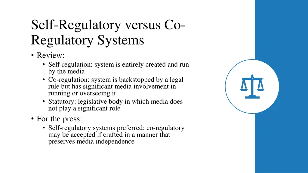 self regulatory versus co regulatory systems