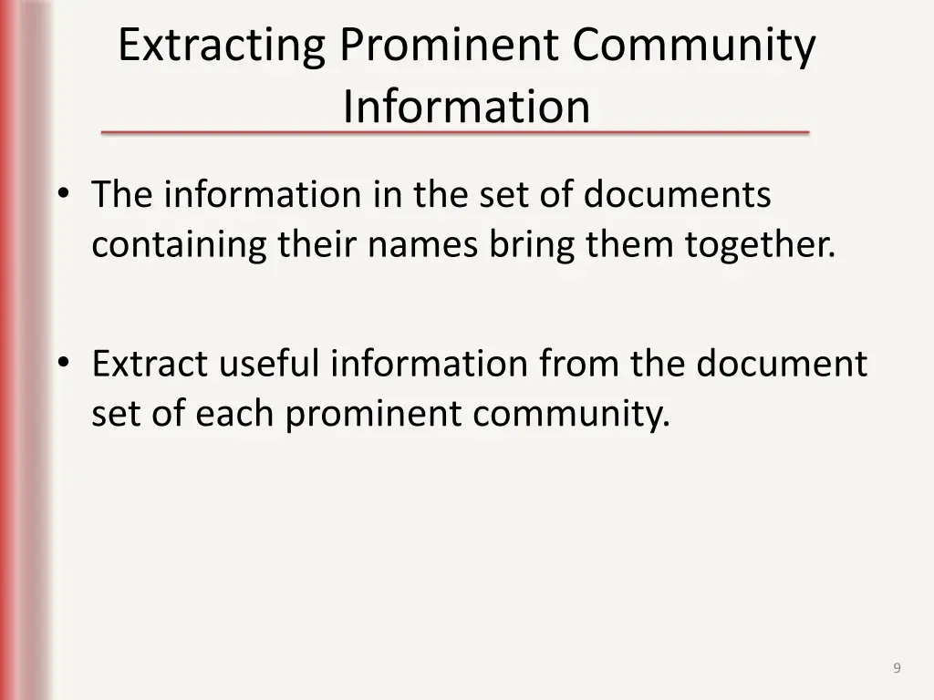 extracting prominent community information