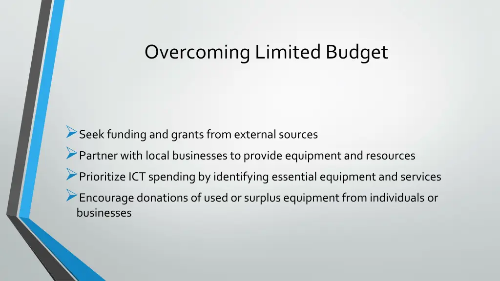 overcoming limited budget