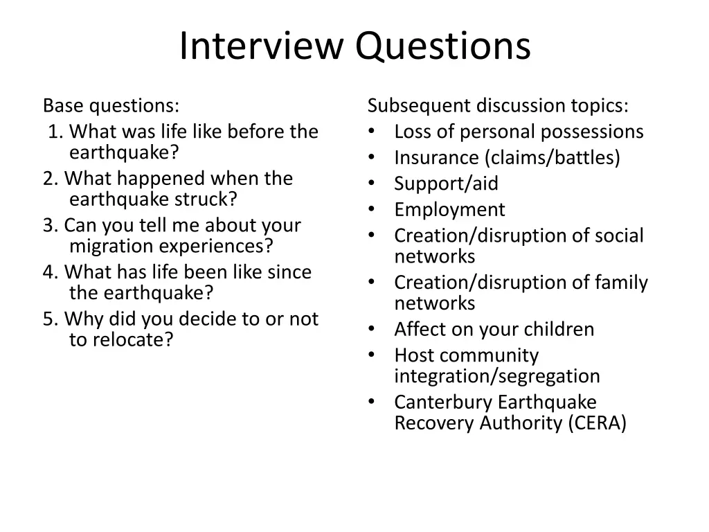 interview questions