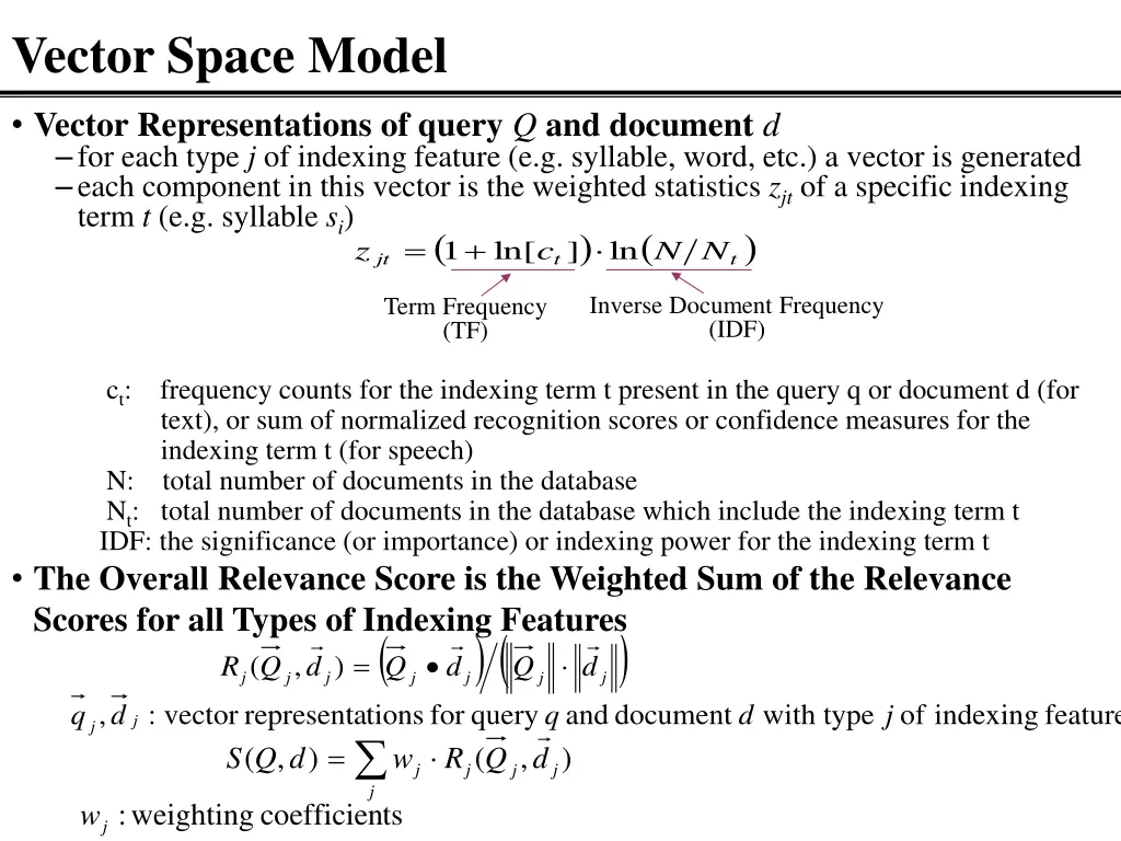 vector space model