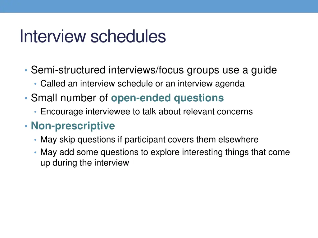 interview schedules
