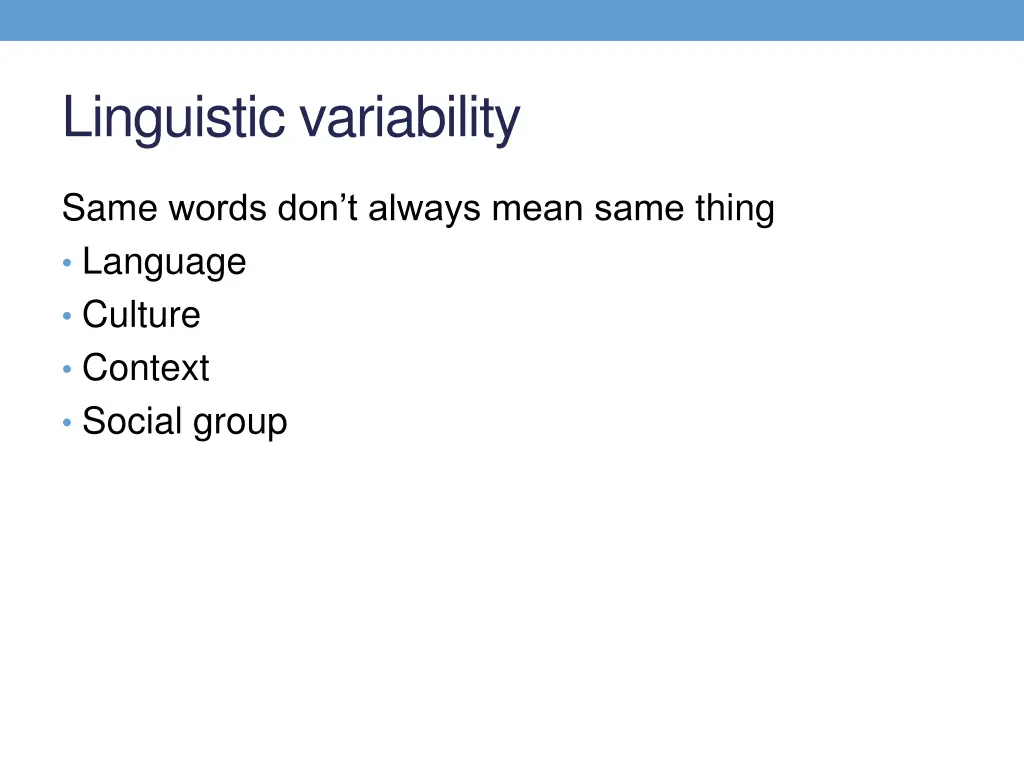 linguistic variability