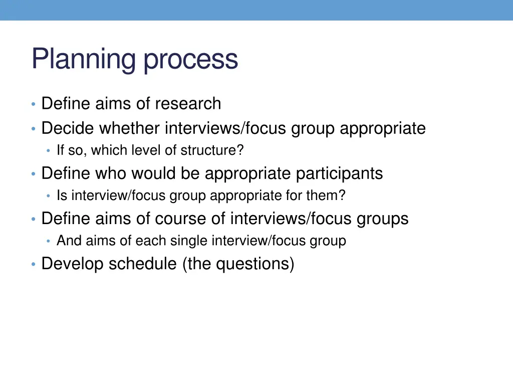 planning process