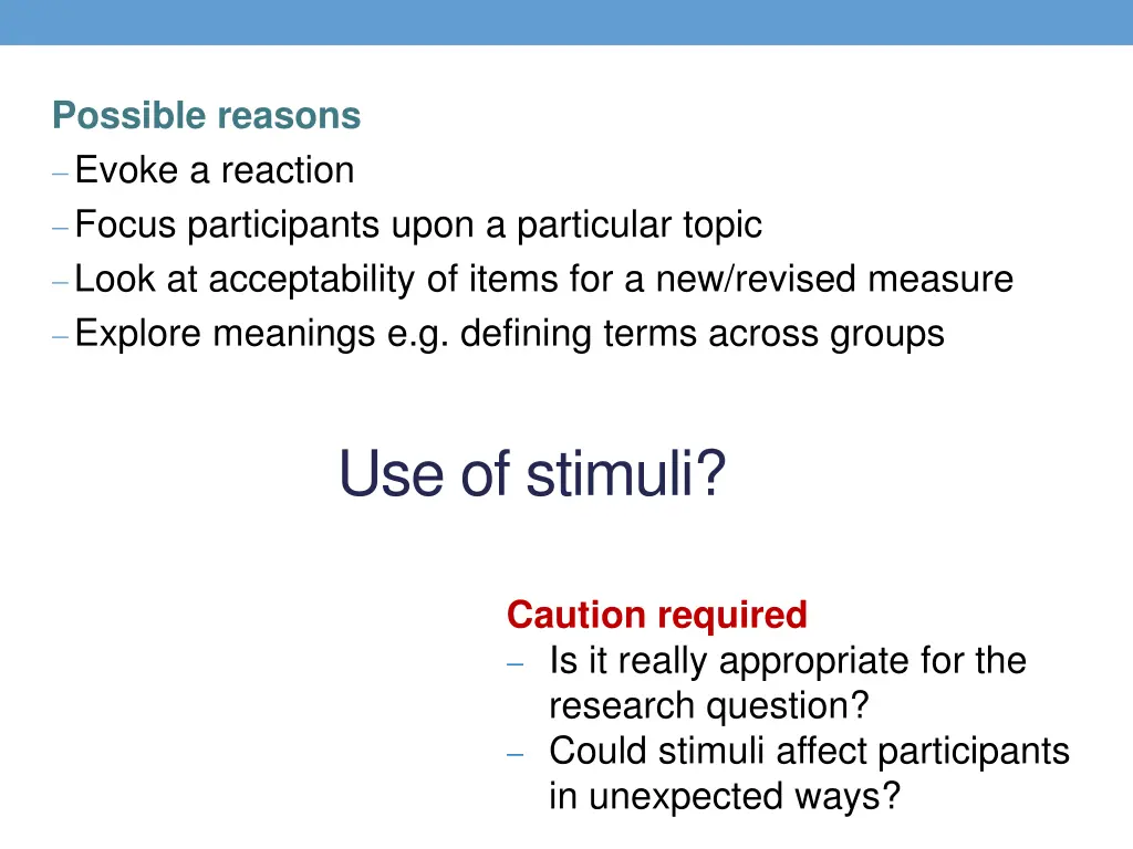 possible reasons evoke a reaction focus