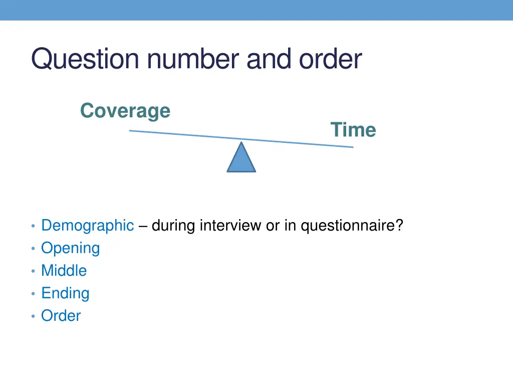 question number and order