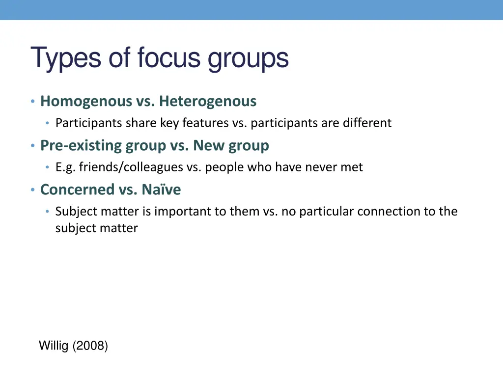 types of focus groups