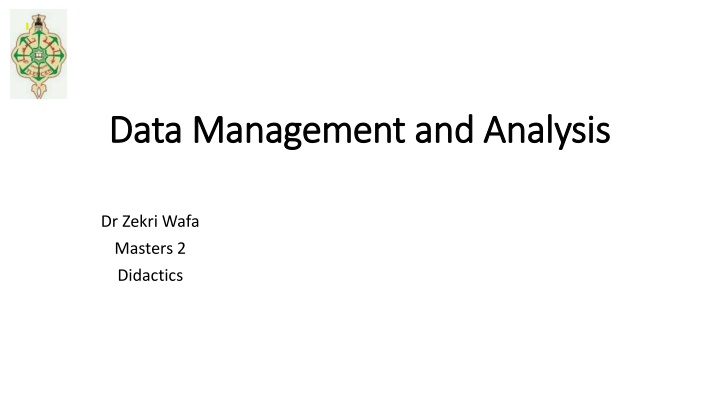 data management and analysis data management