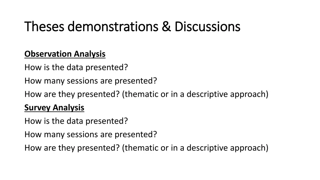 theses demonstrations discussions theses