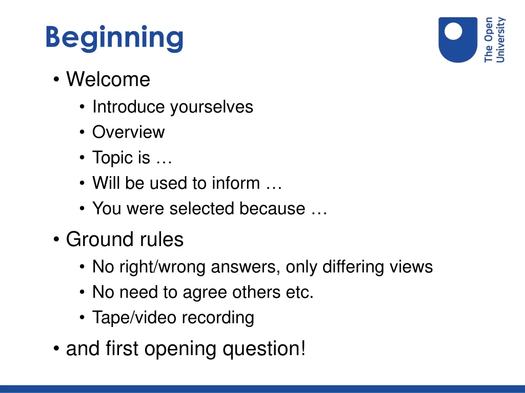 beginning